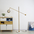 Zhongshan cheap living room glass shade golden corner floor lamp